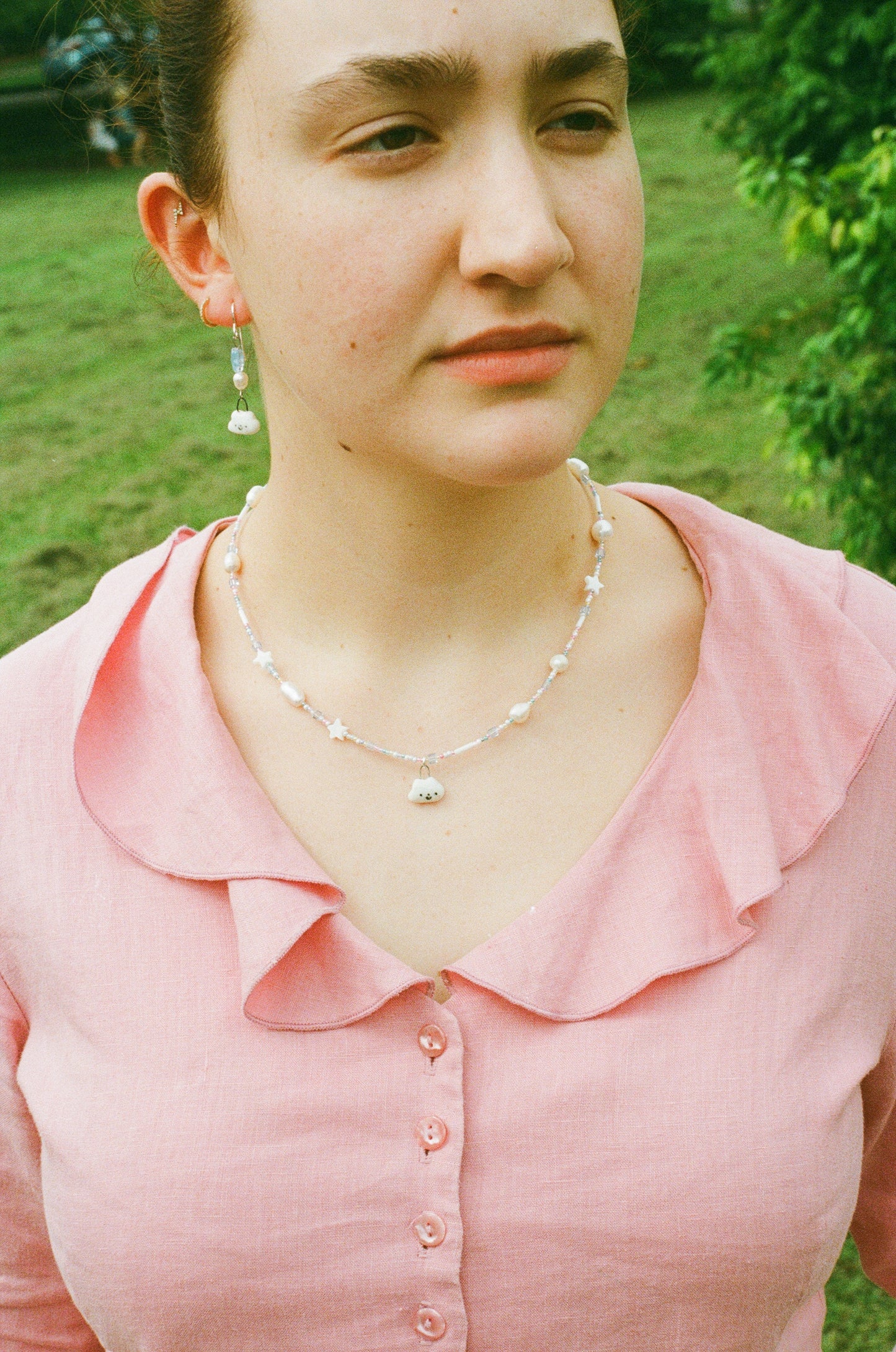 Pearly Star Cloud Earrings