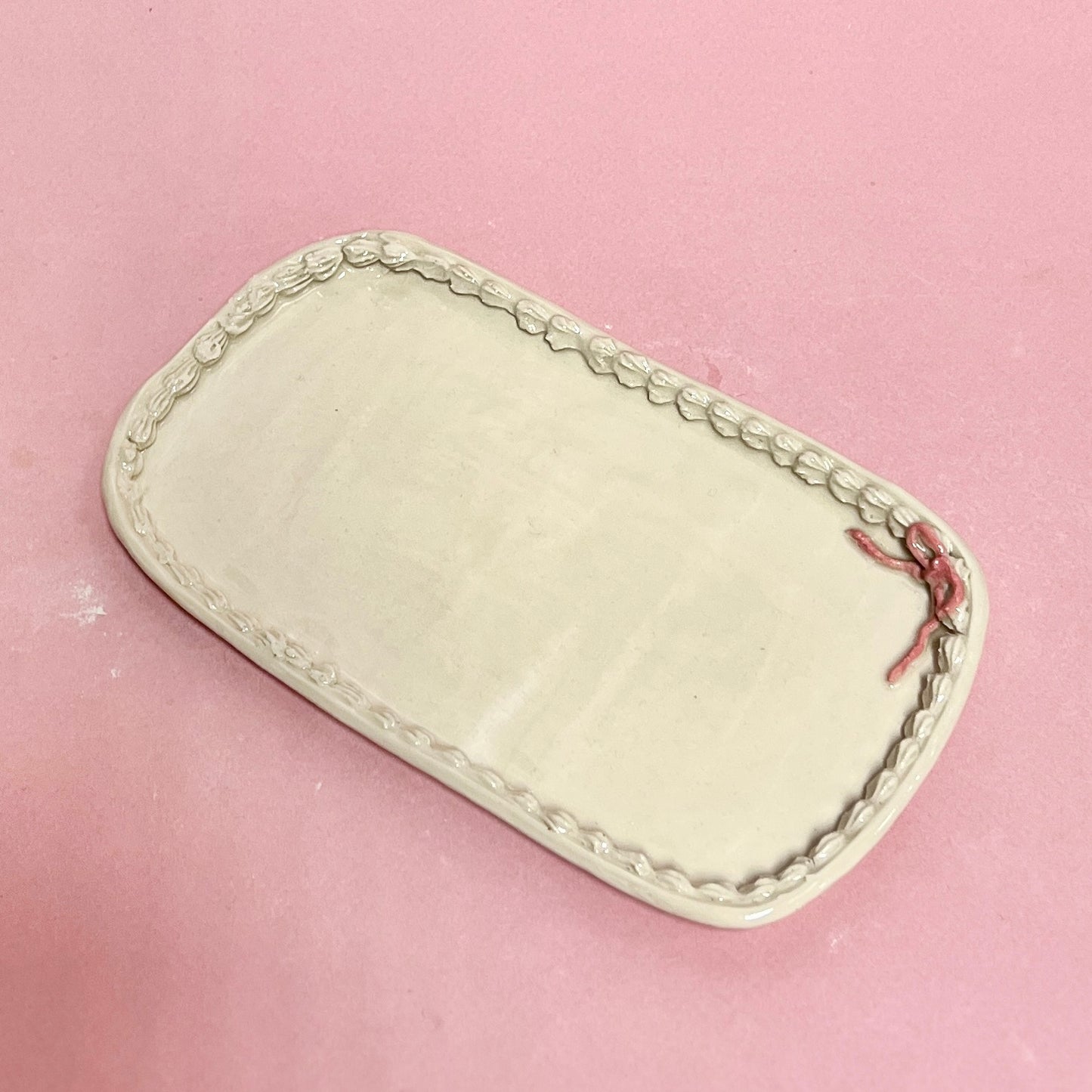 Pink Ribbon Icing Platter