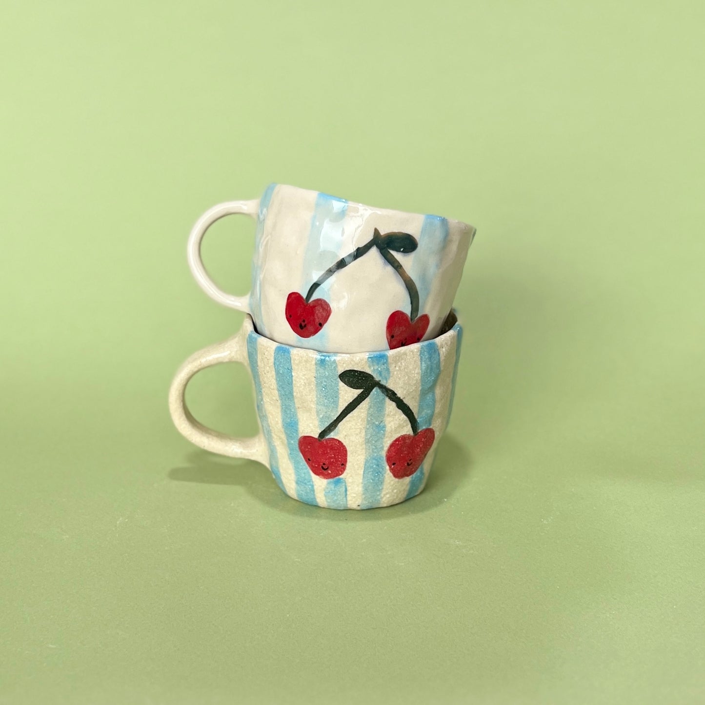 Stripe Cherry Mugs