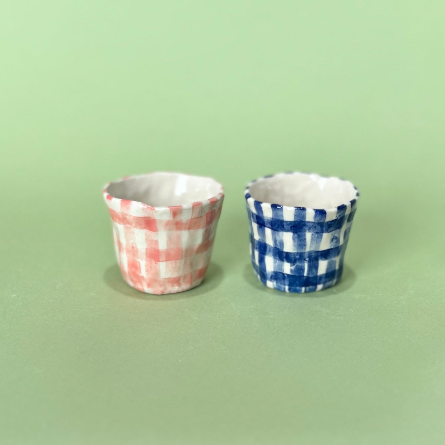 Gingham Espresso Cups