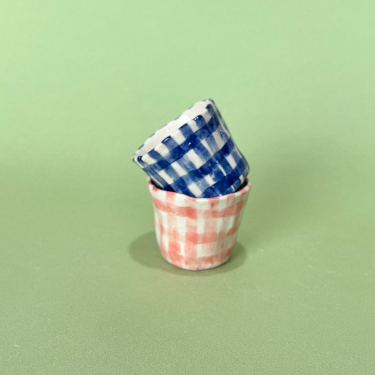 Gingham Espresso Cups