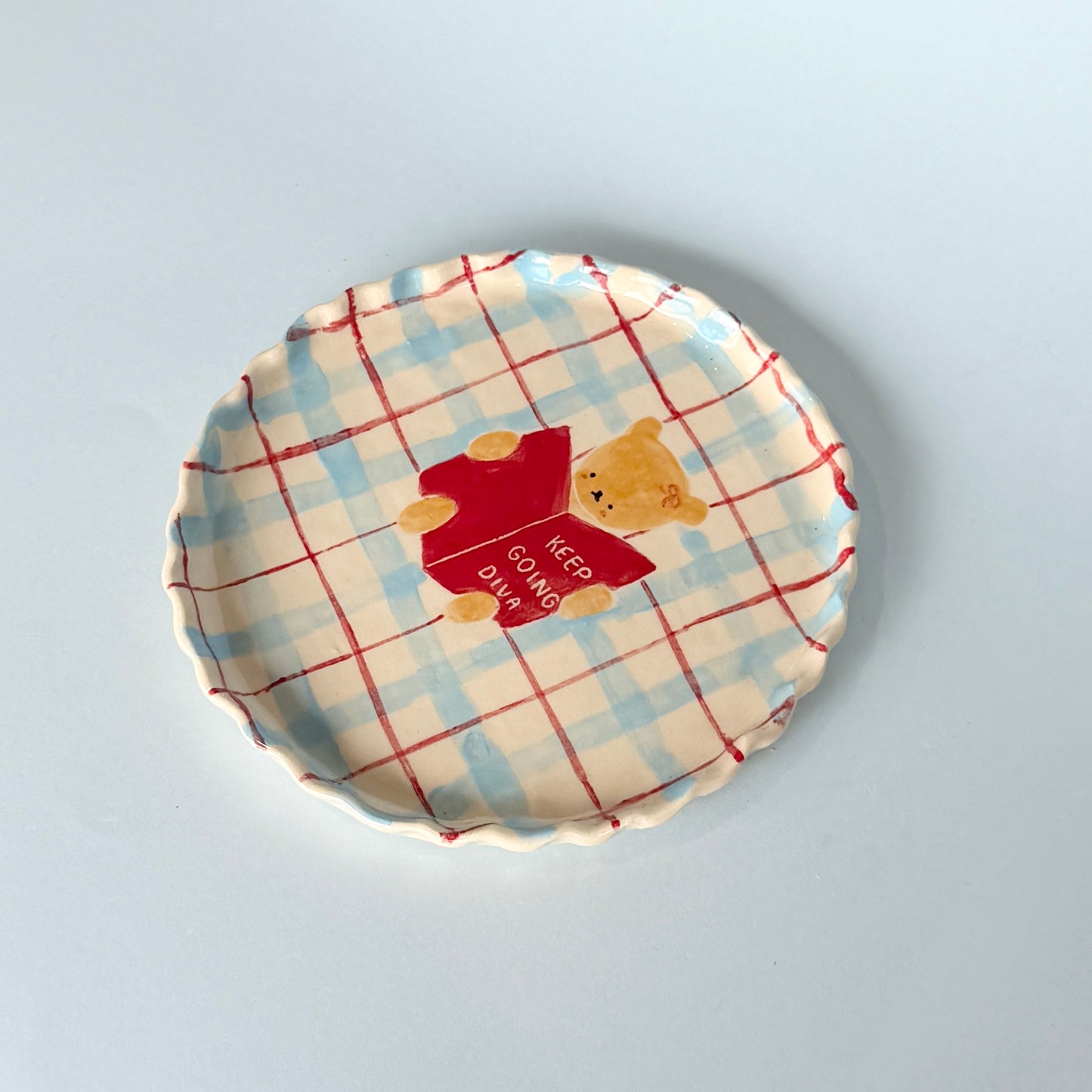 "Keep Going Diva" Bear Plate