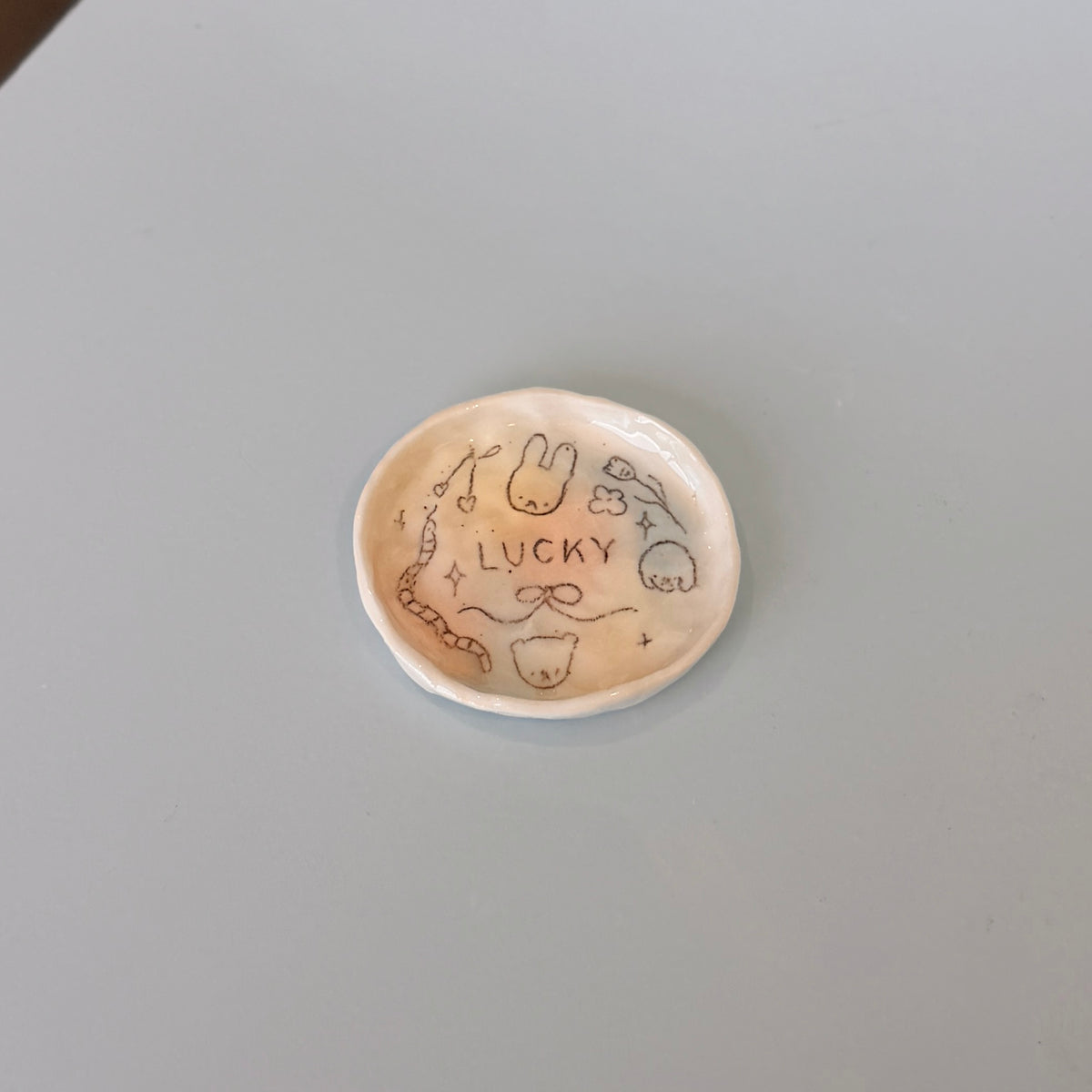 "Lucky" Bubblegum Scribble Trinket Dish