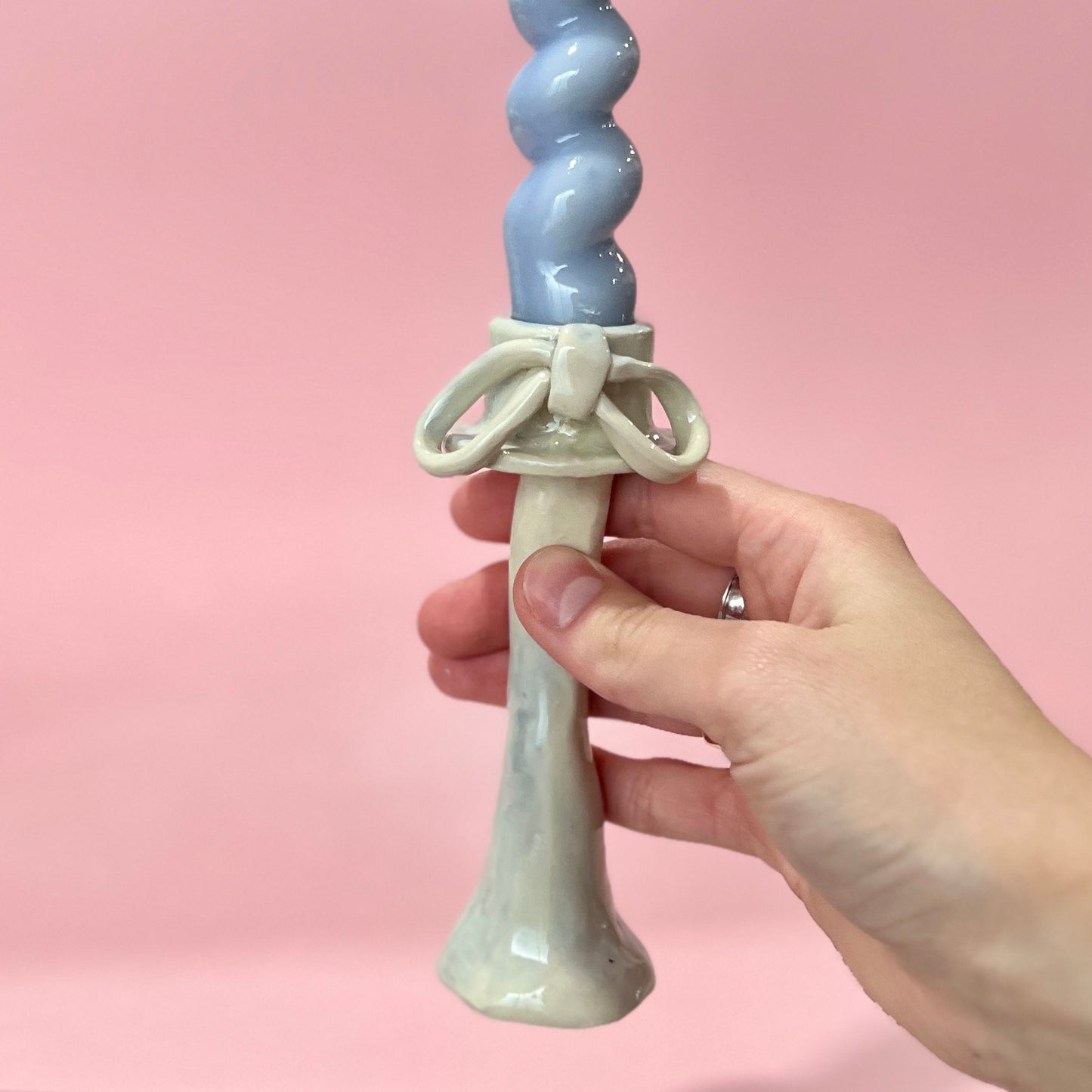 Tall Bow Candle Stick Holder