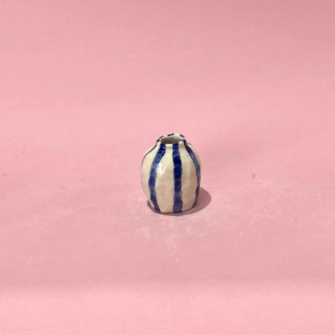 Navy Stripe Bud Vase