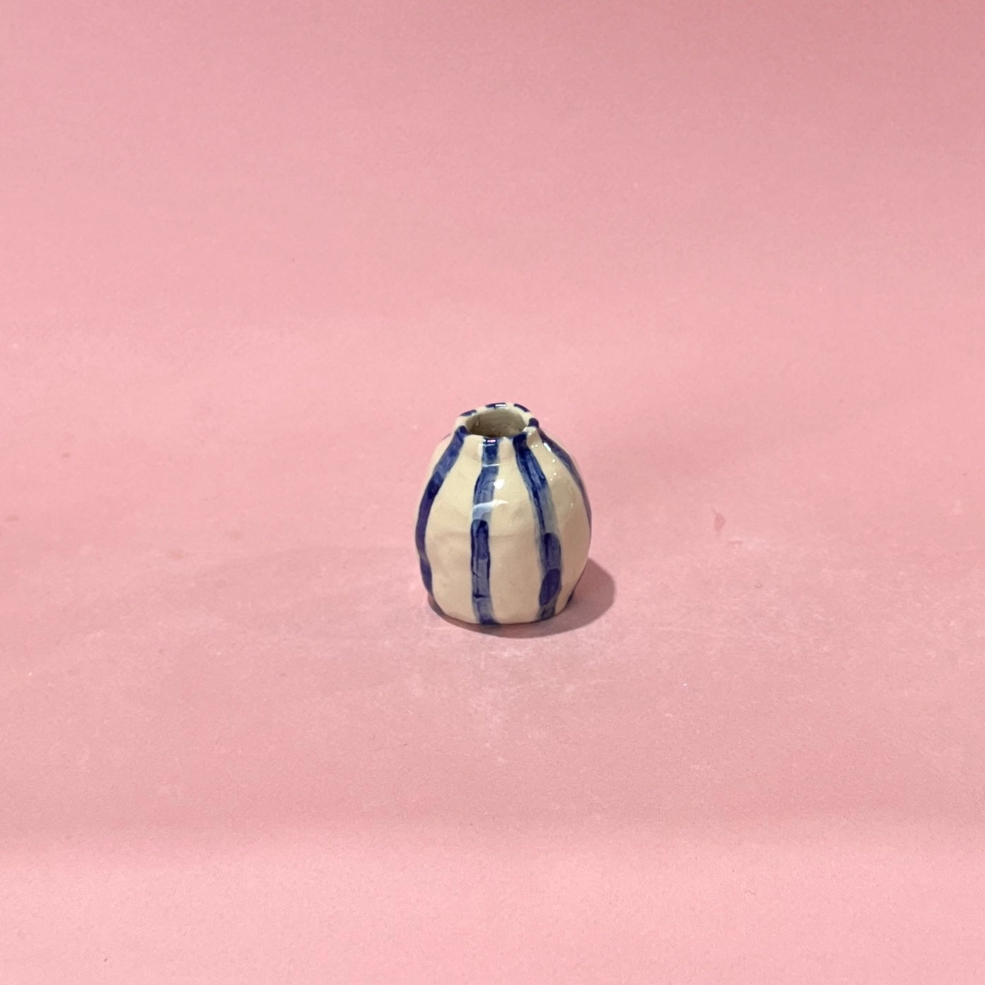 Navy Stripe Bud Vase