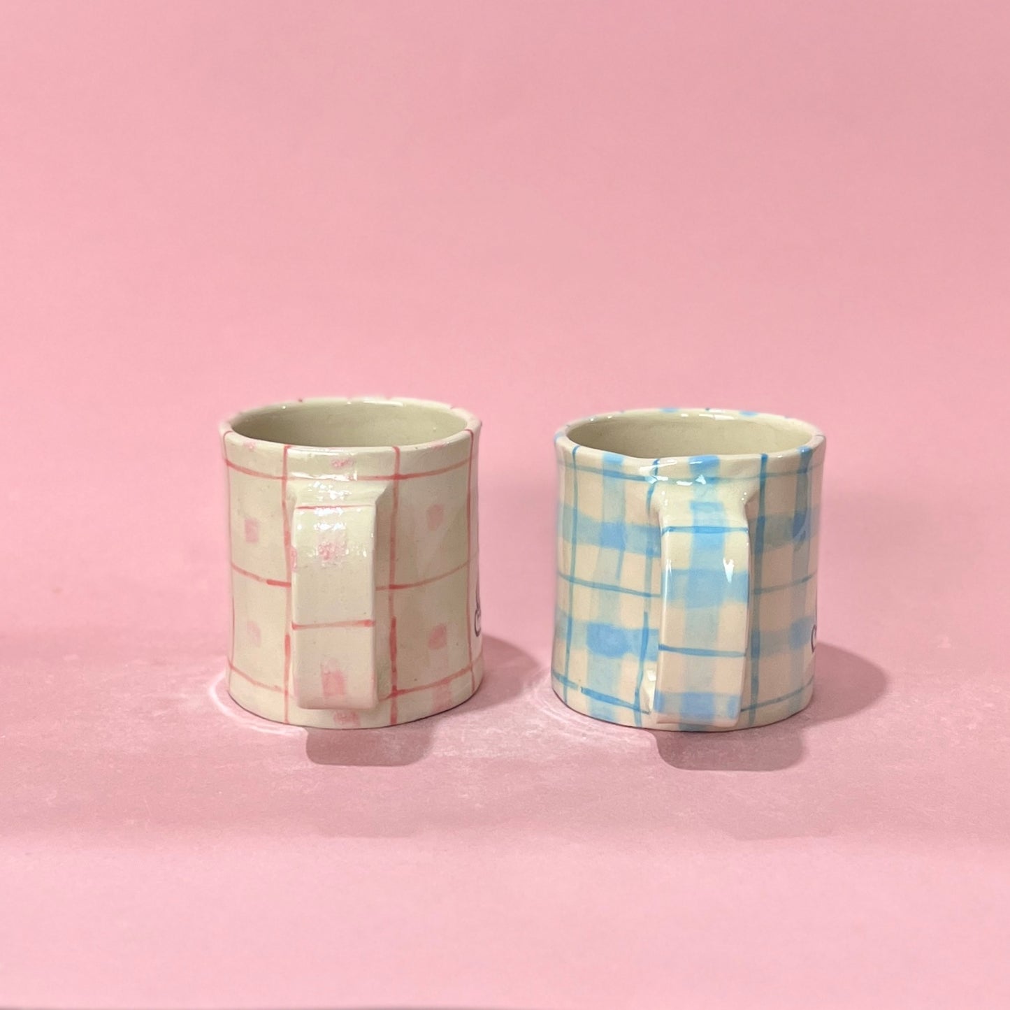Gingham Teddy Mugs