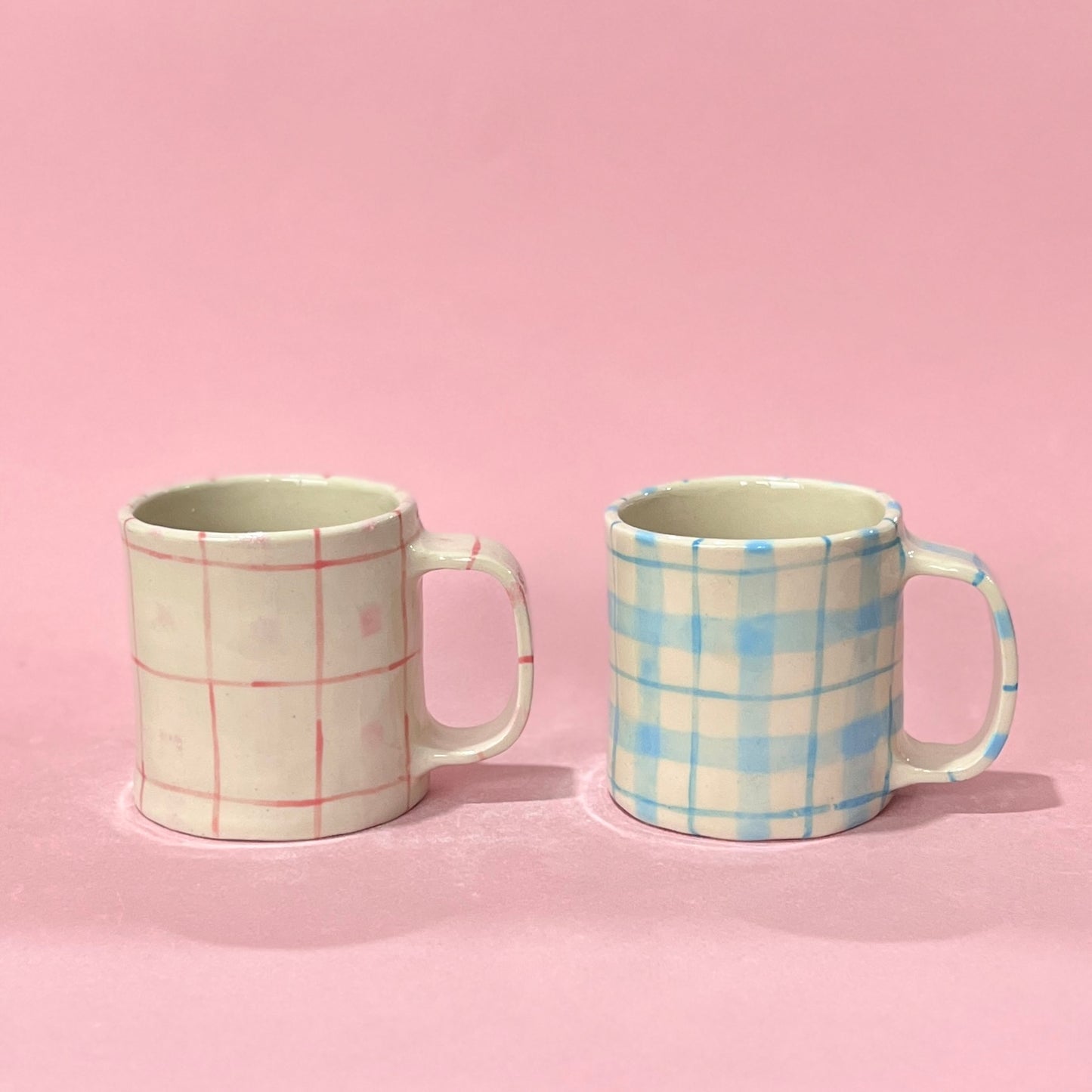 Gingham Teddy Mugs
