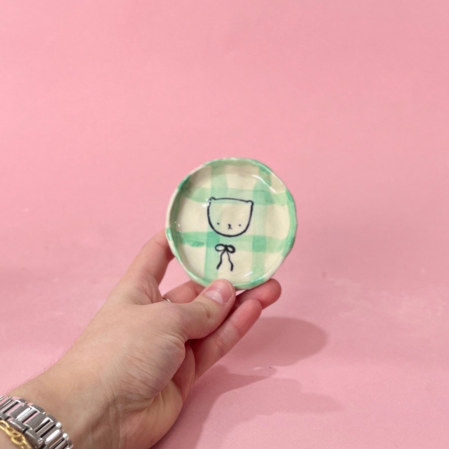 Bear Gingham Trinket Dish