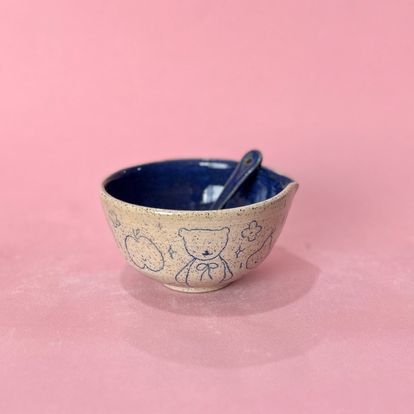 Navy Scribble Matcha Bowl Set