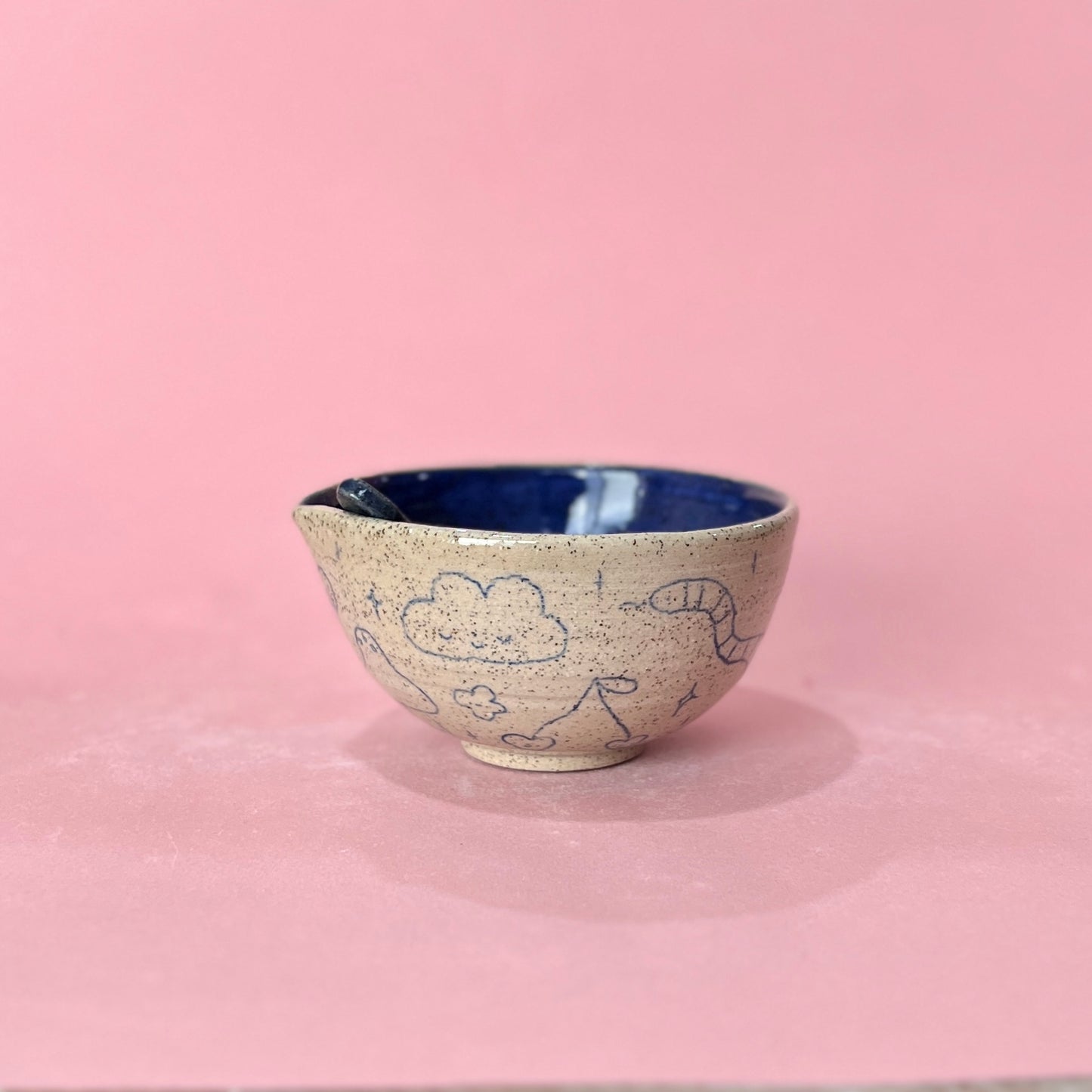 Navy Scribble Matcha Bowl Set