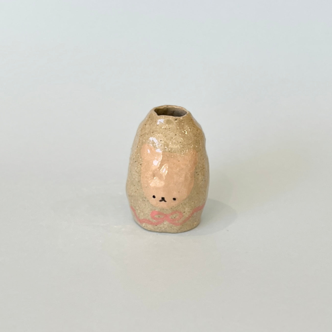 Mini Bear and Bow Vase