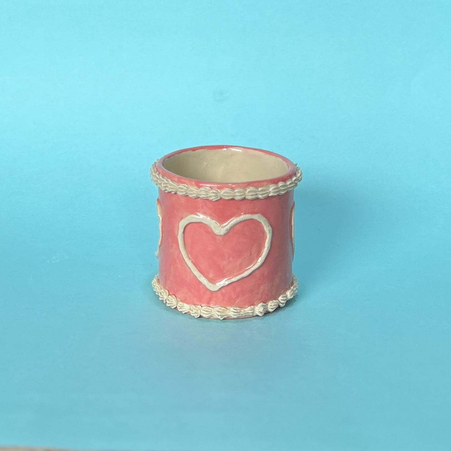 Pink Heart Royal Icing Mug
