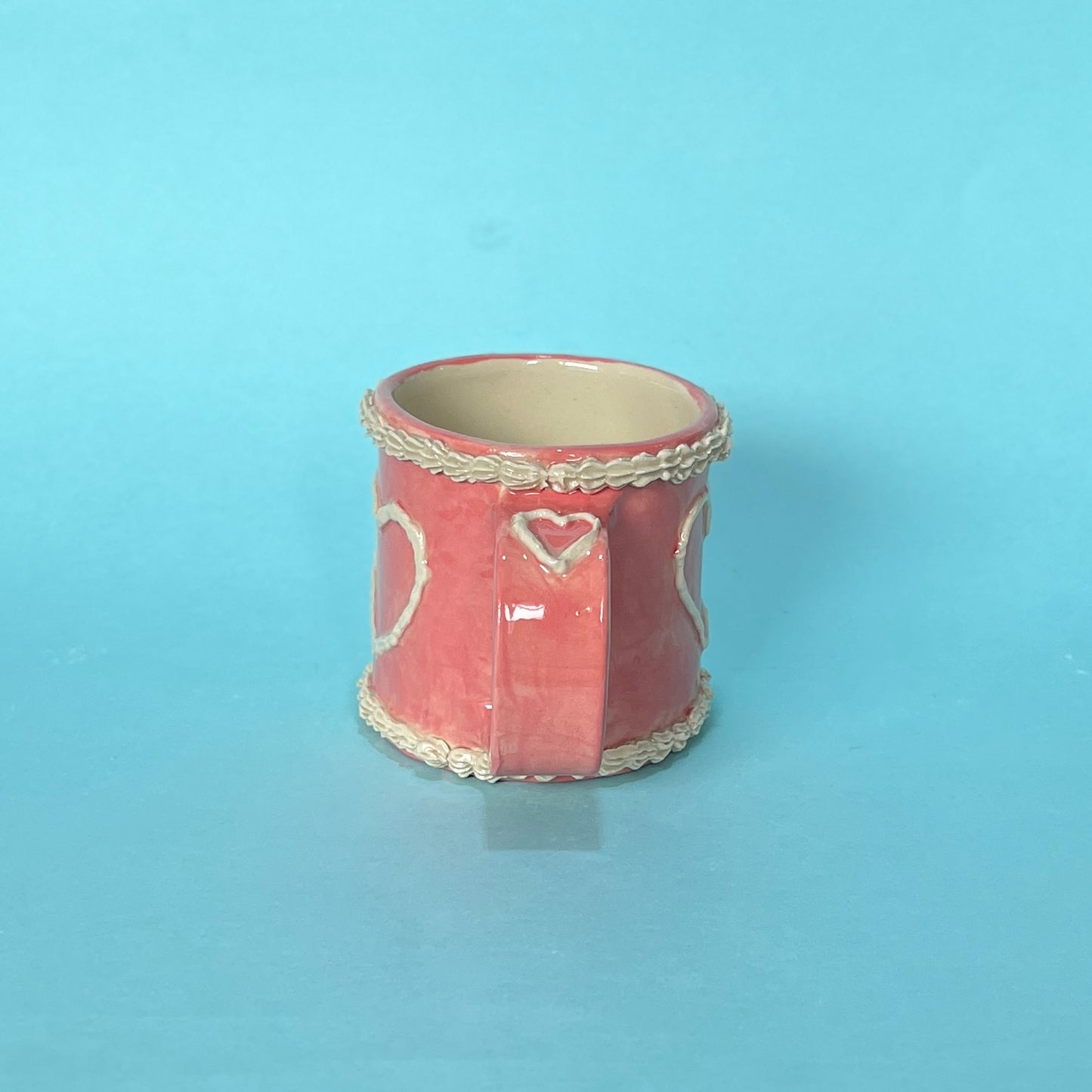 Pink Heart Royal Icing Mug