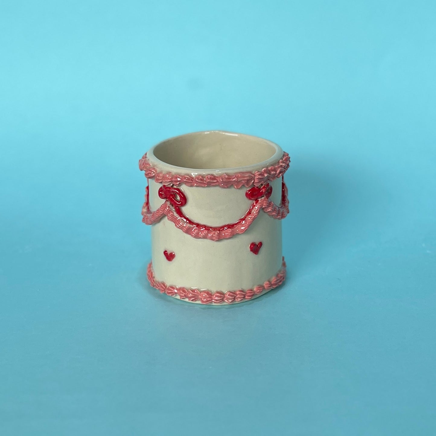 Pink and Red Royal Icing Mug