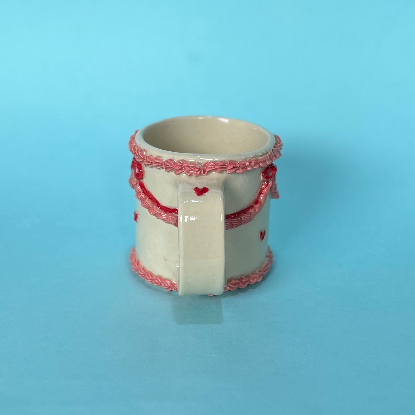 Pink and Red Royal Icing Mug