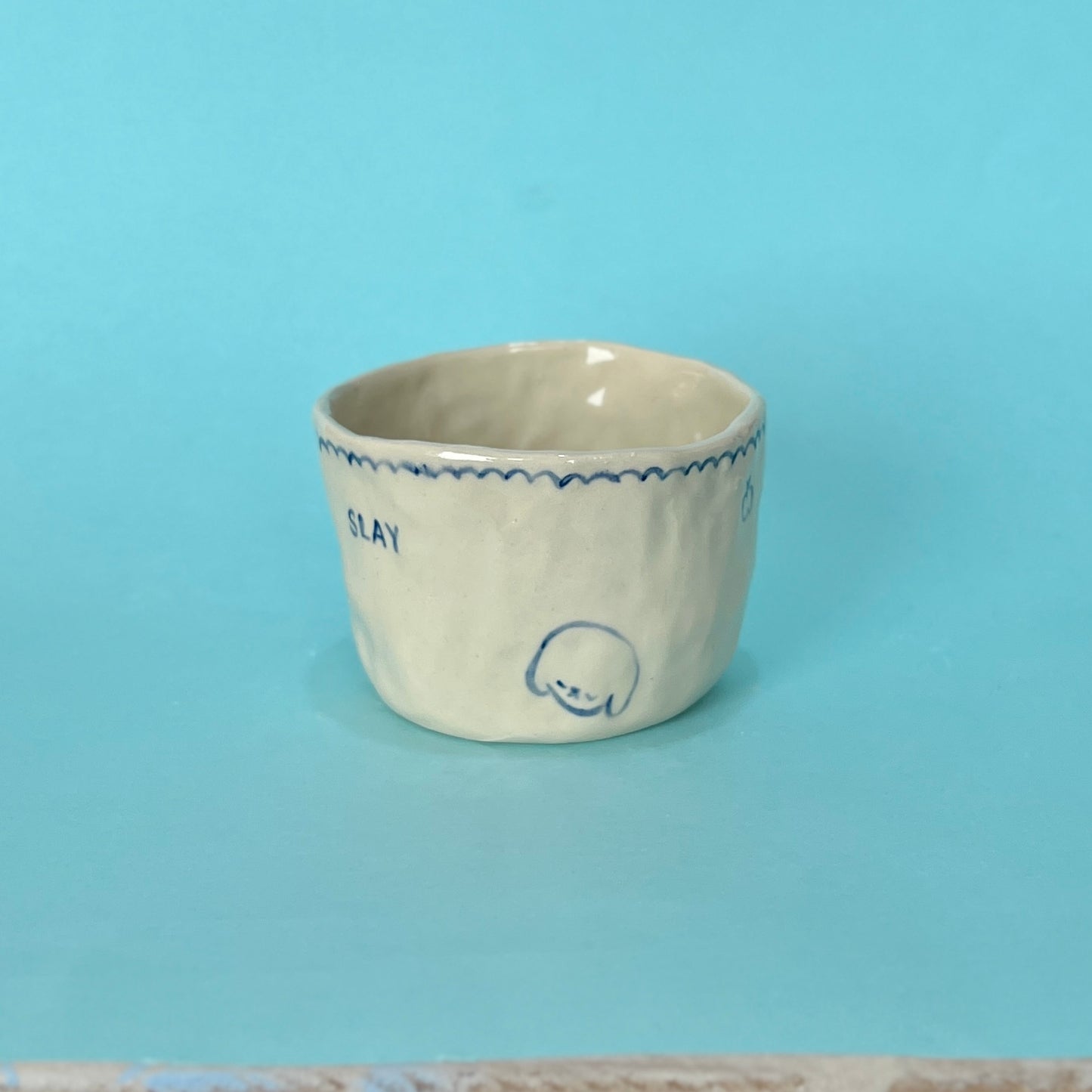 "SLAY" Navy and White Traditional Mug