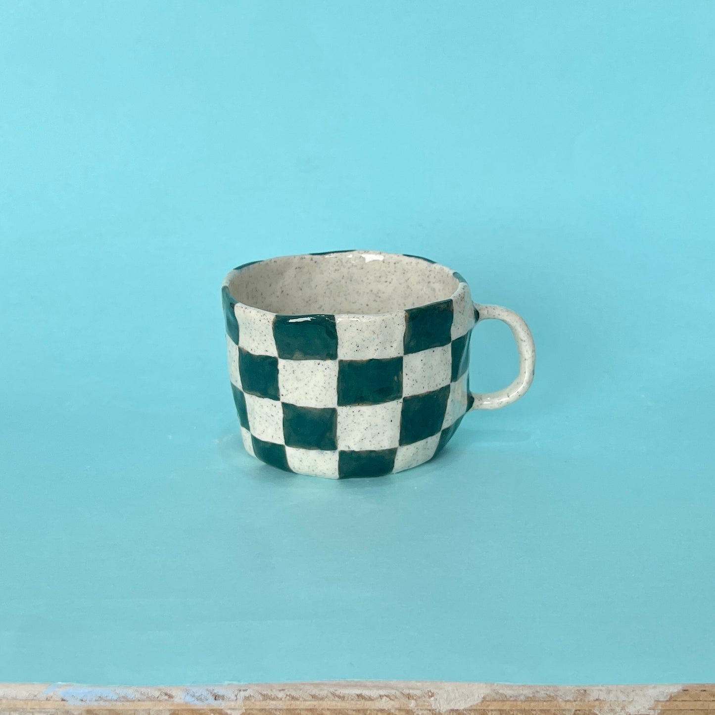 Dark Green Checkerboard Mug