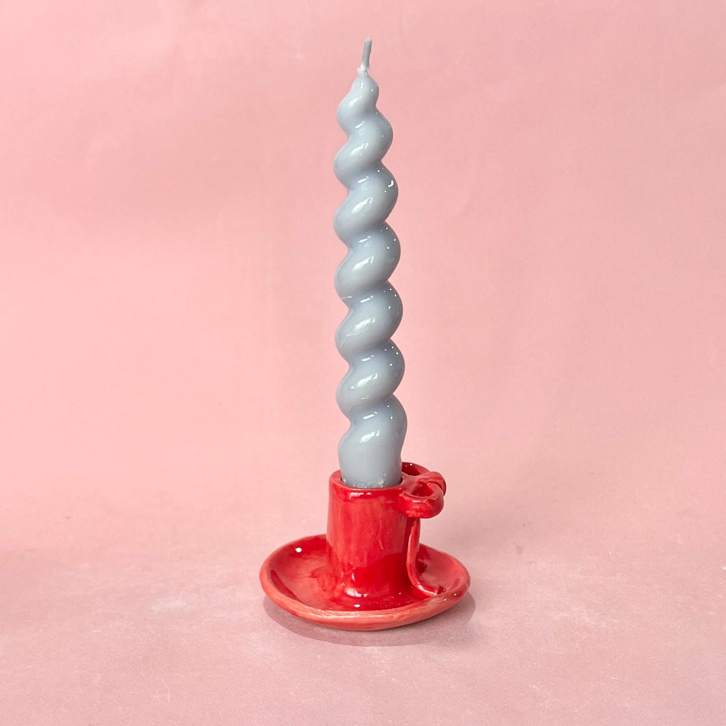 Red Ribbon Candlestick Holder