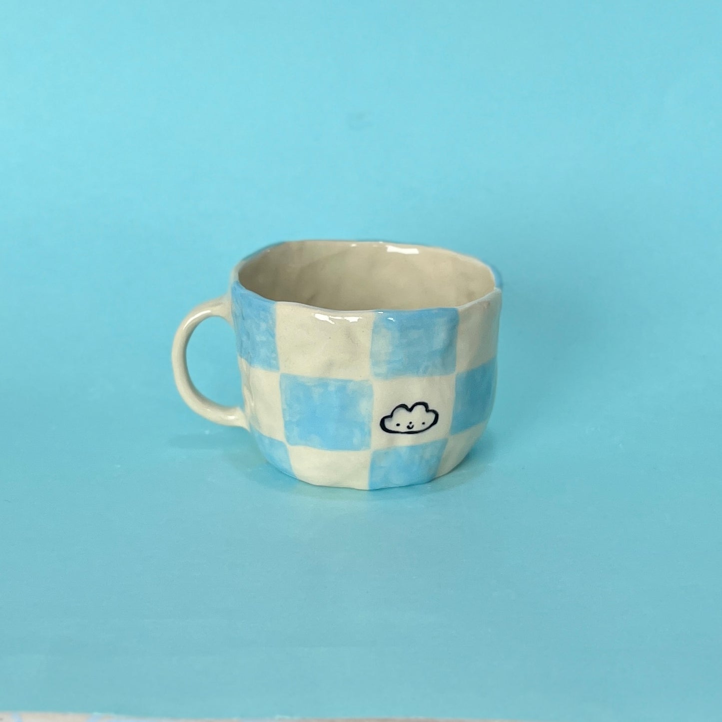Baby Blue Checkerboard Mug