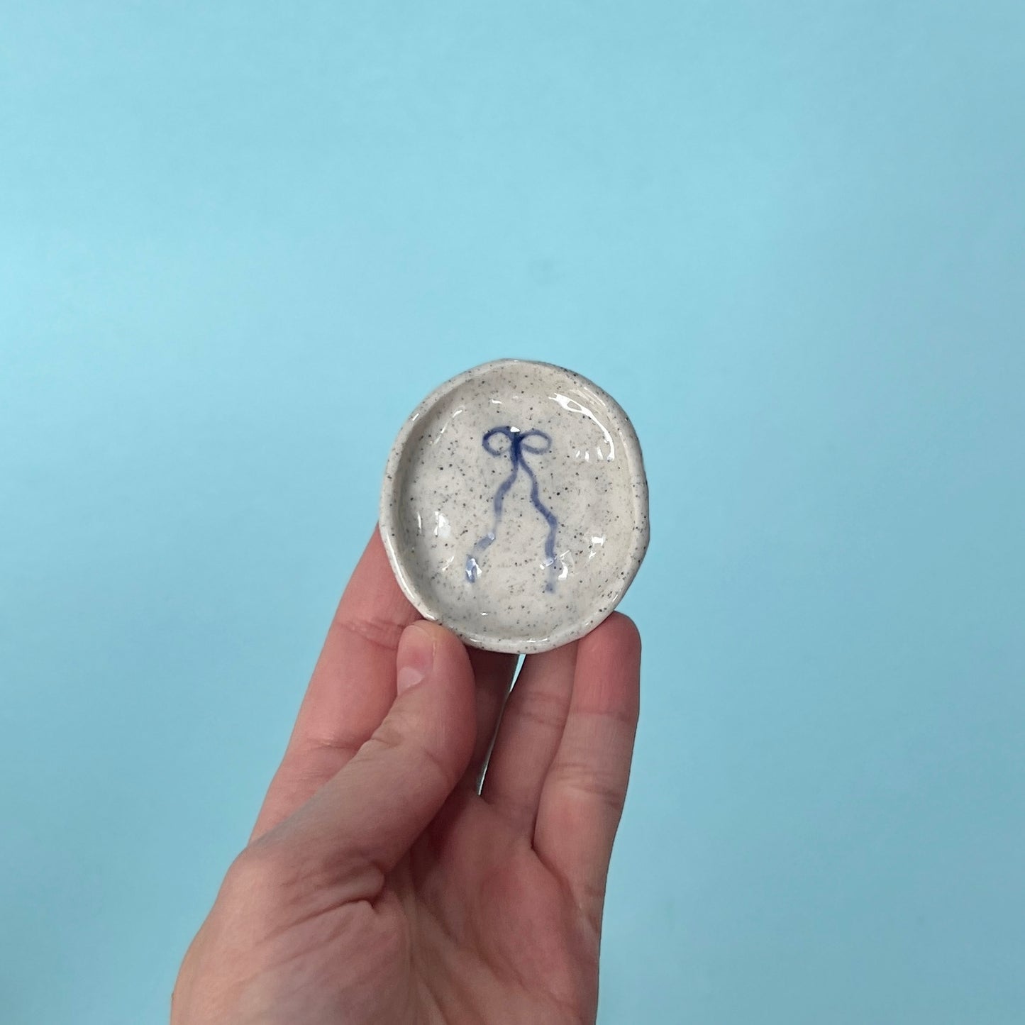 Navy Bow Trinket Dish