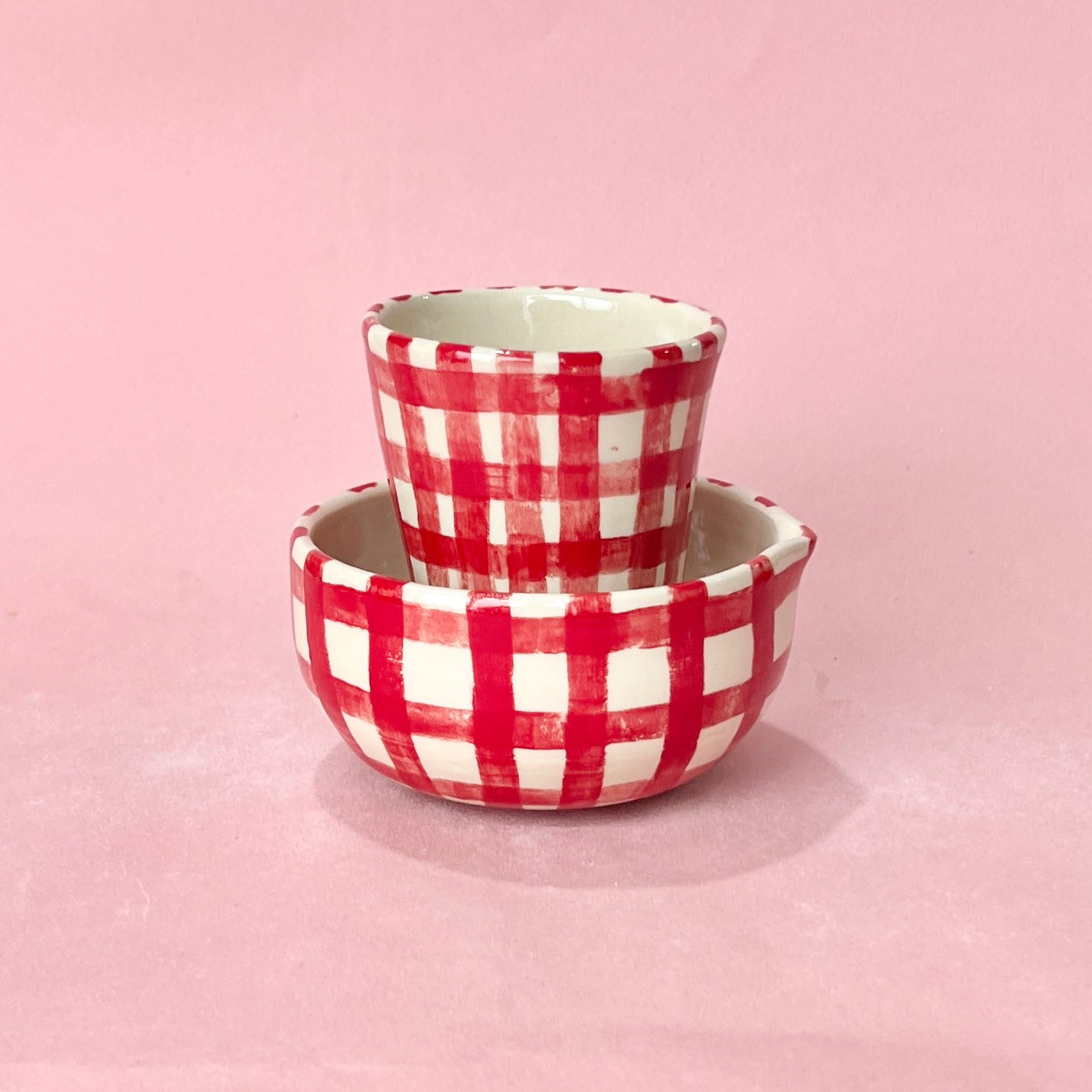 Red Gingham Matcha Set