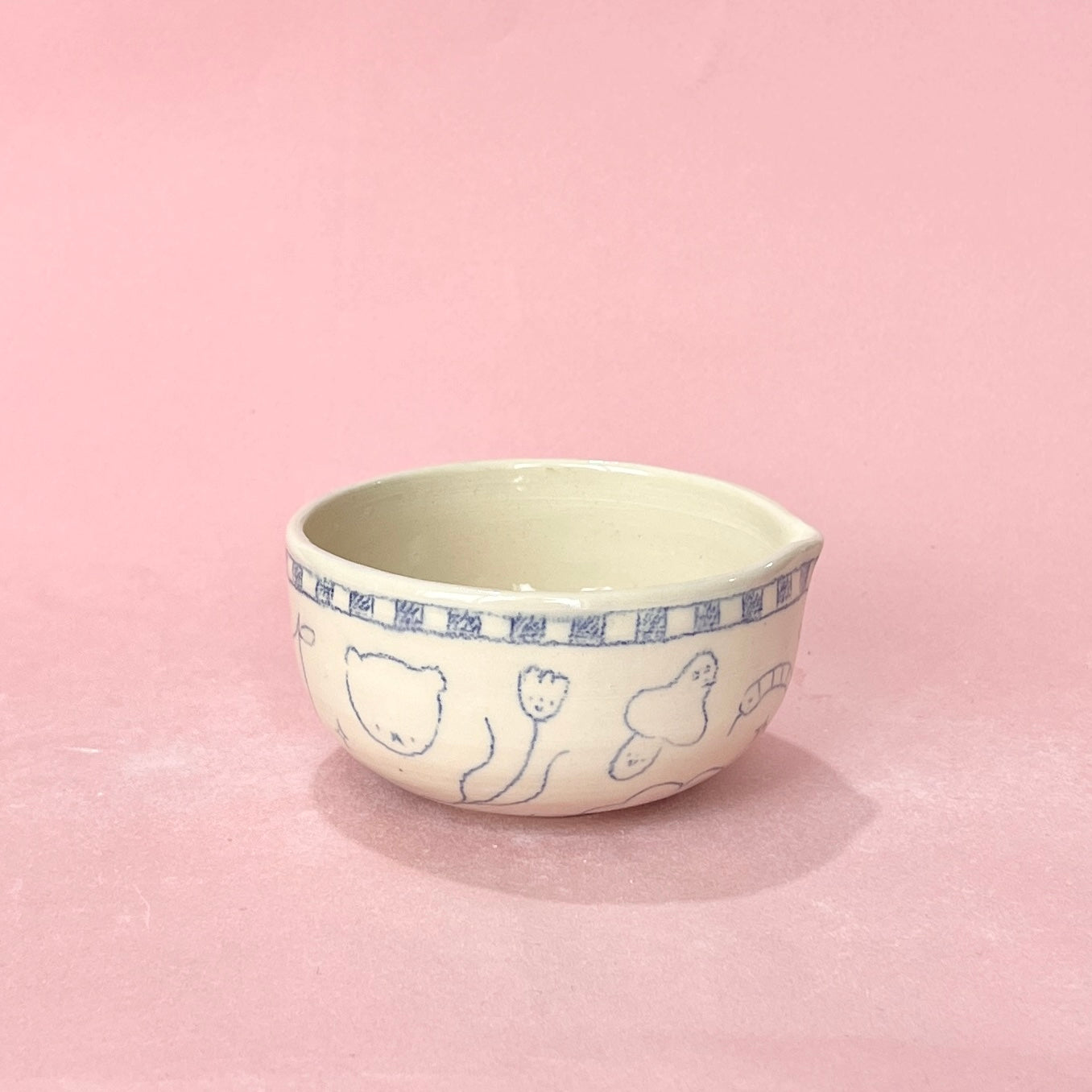 Checkerboard Scribble Matcha Bowl