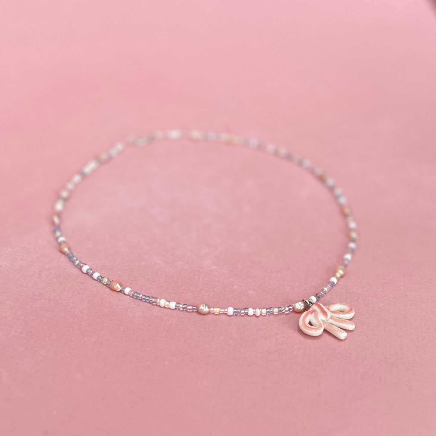 Pinky Bow Necklace