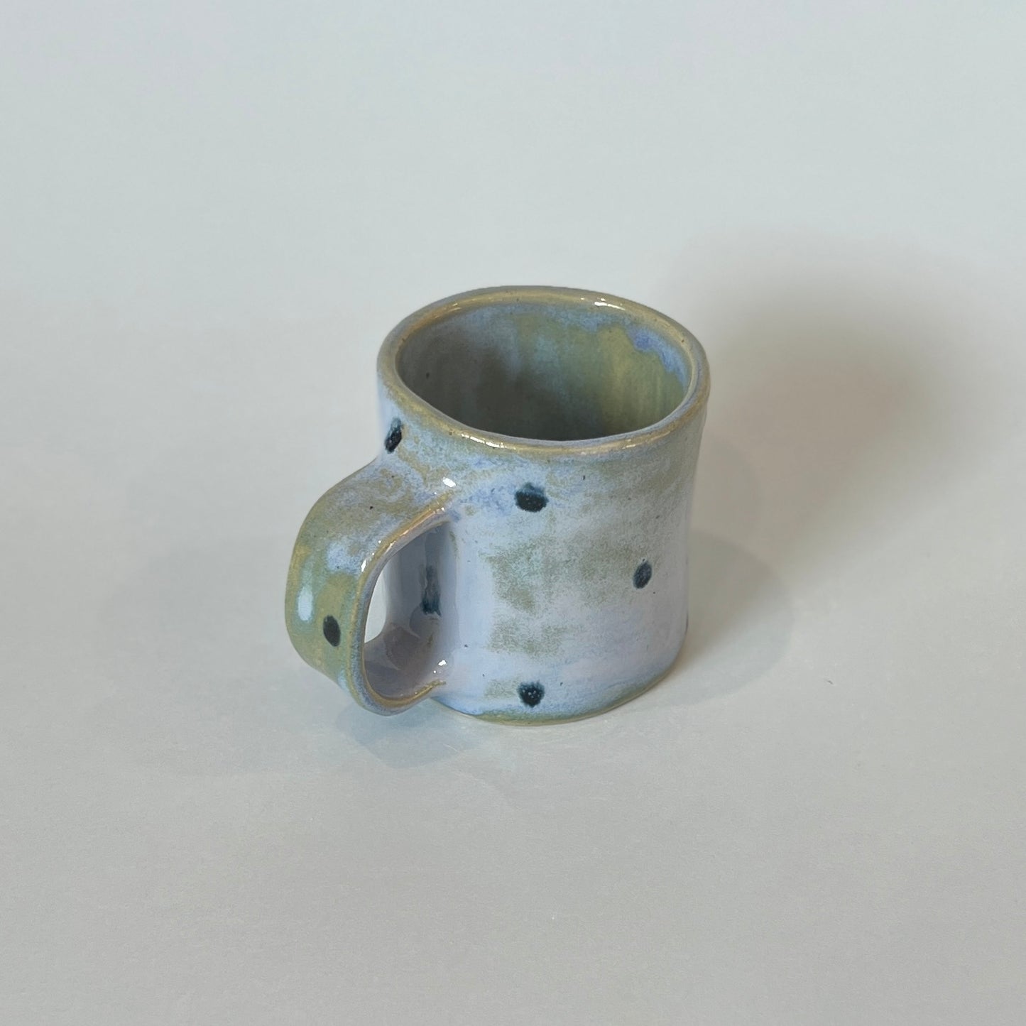 Blue Spotty Short Mug