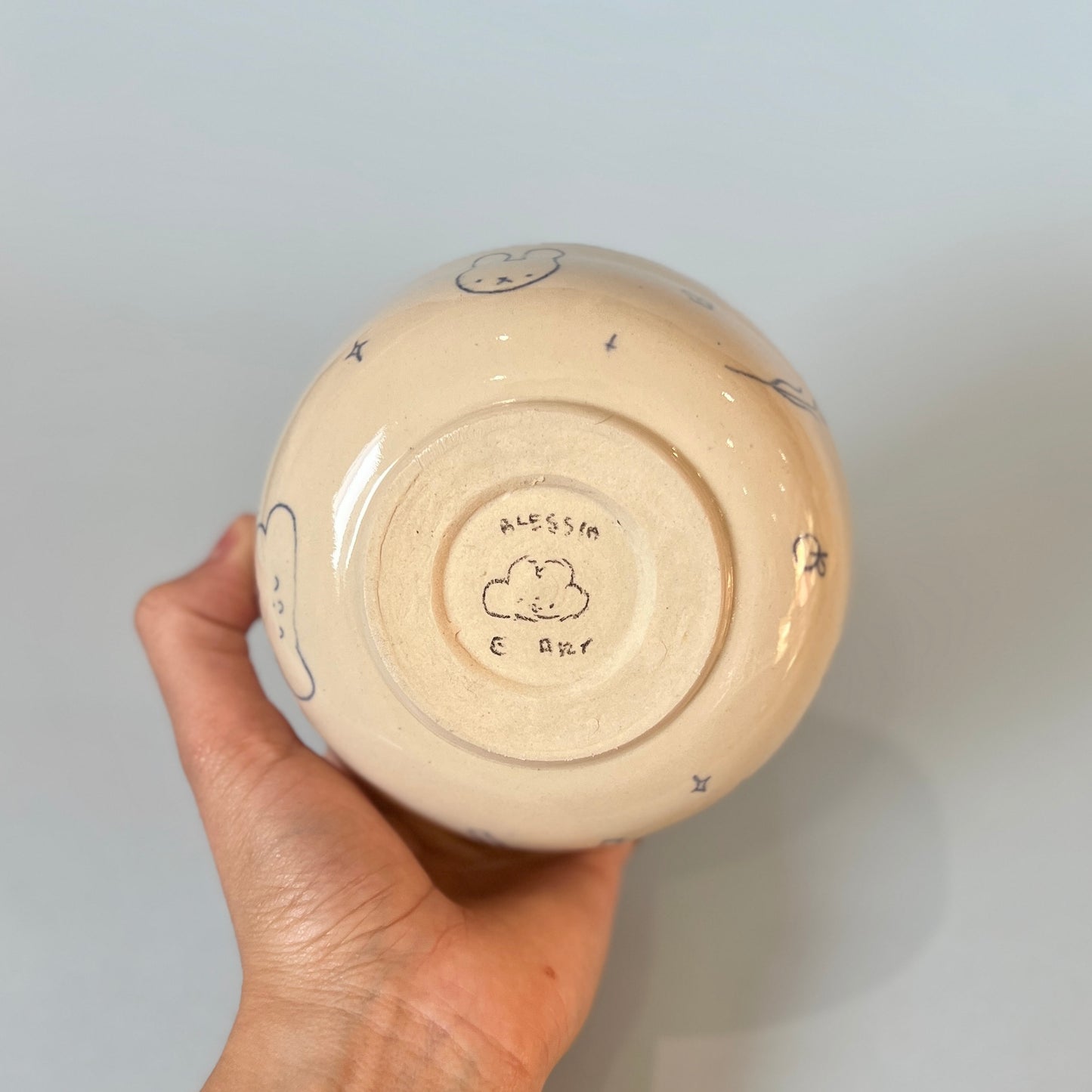 Checkerboard Scribble Matcha Bowl