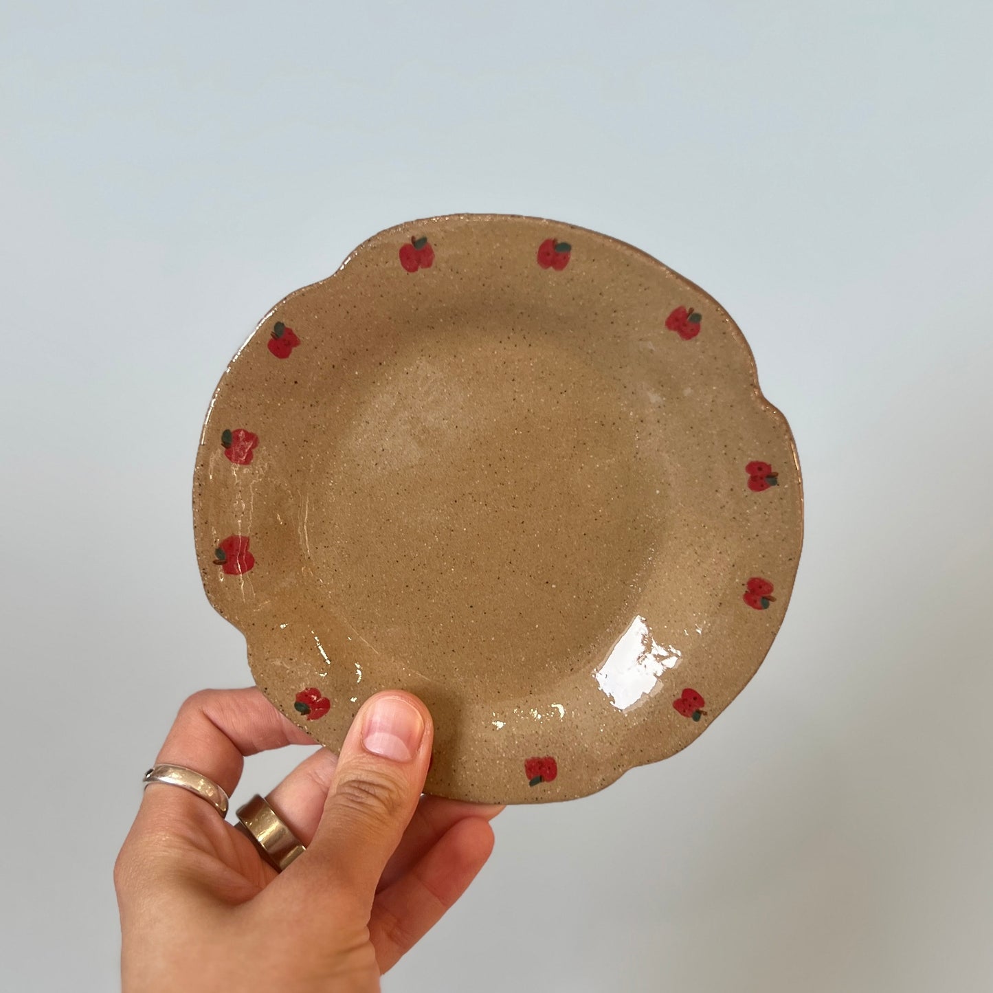 Brown Speckle Apple Saucer