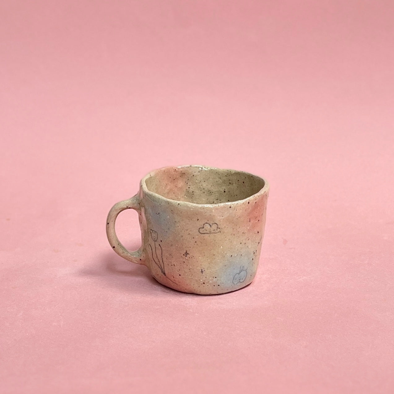 Speckly Bubblegum Scribble Mug
