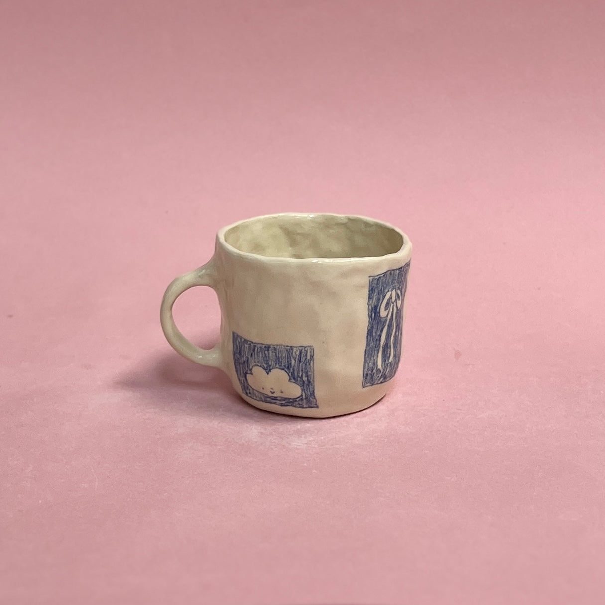 Scribbly Patchwork Pinch Mug