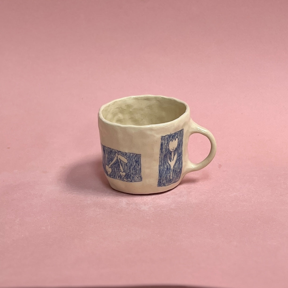 Scribbly Patchwork Pinch Mug