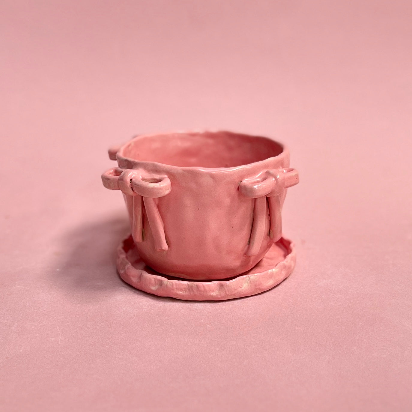 Bows Pink Planter