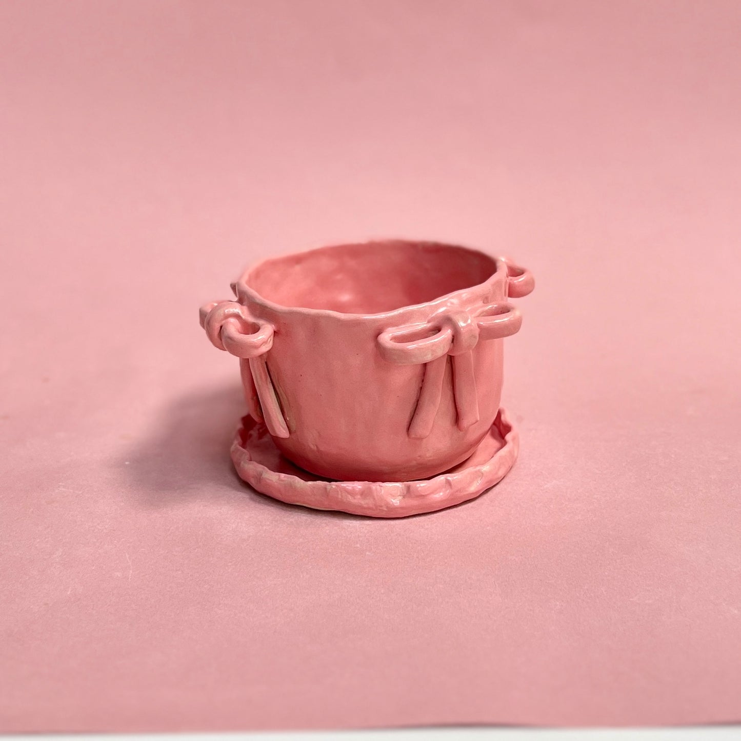 Bows Pink Planter