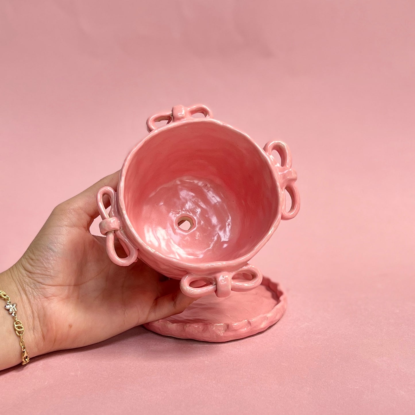 Bows Pink Planter