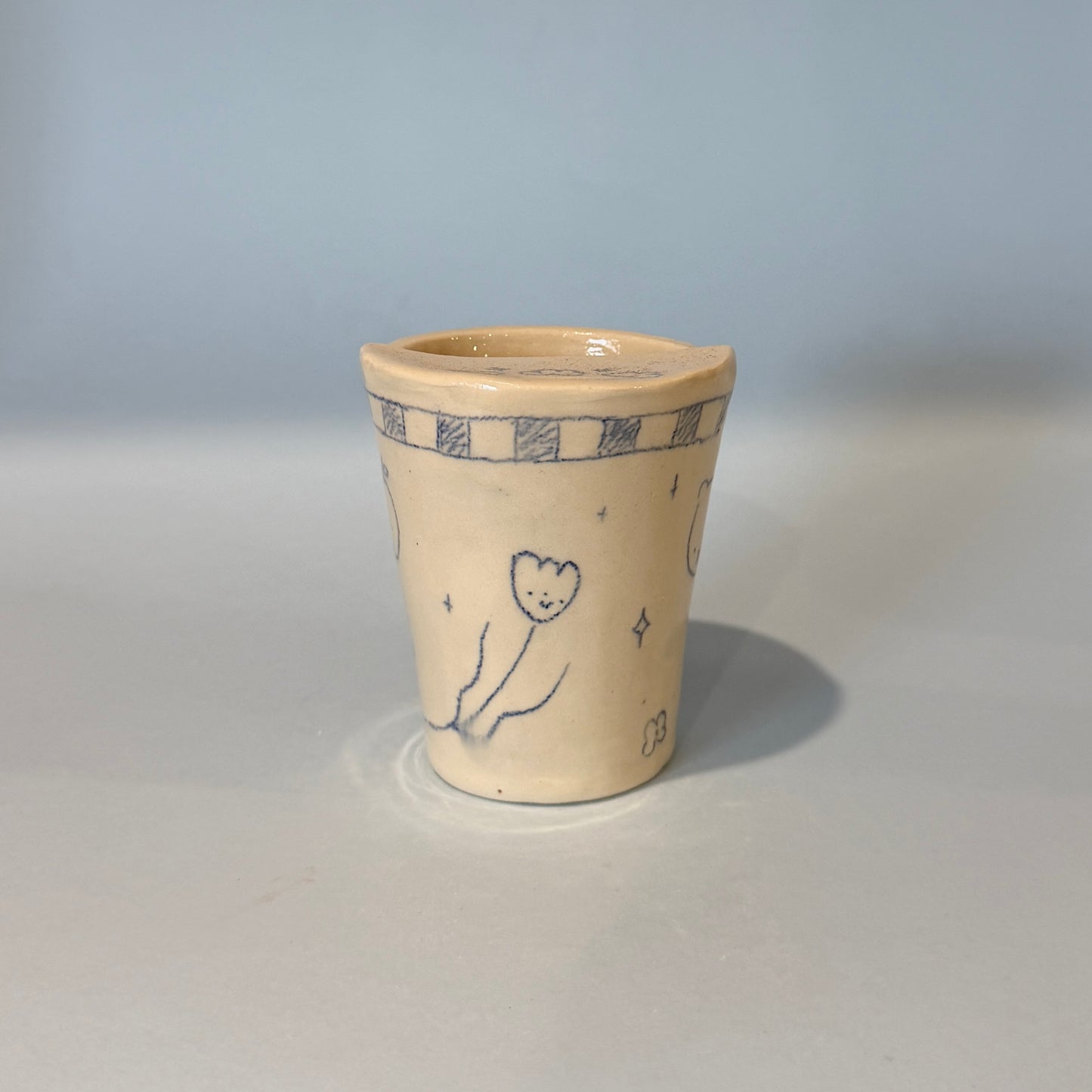 Checkerboard Scribble Travel Mug