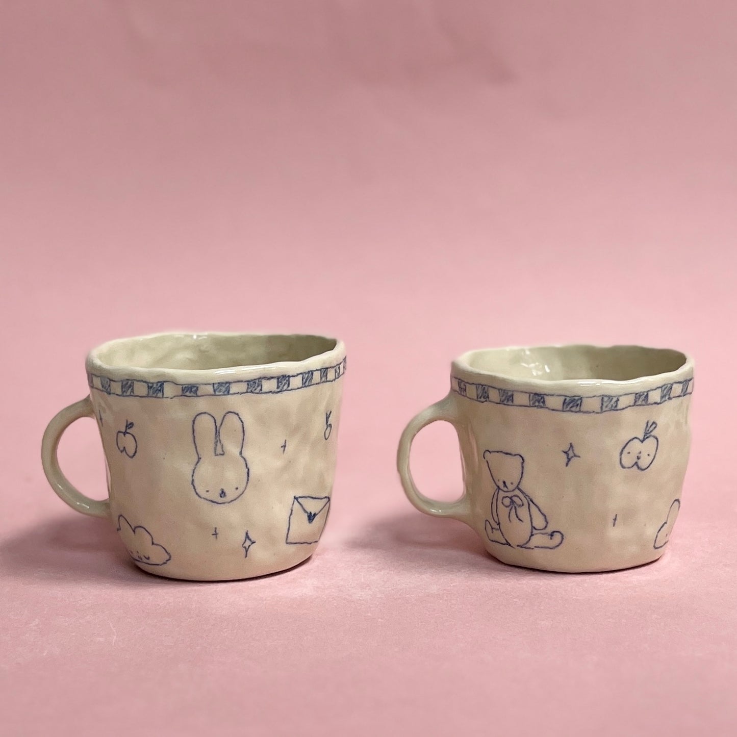 Checker Scribble Mugs