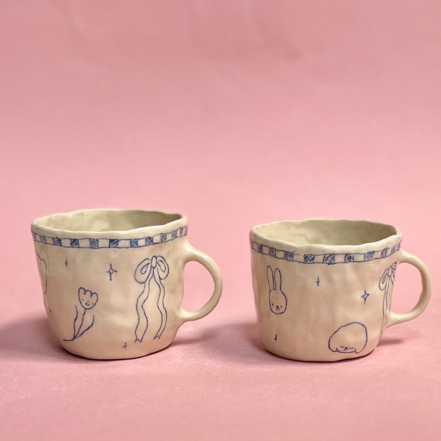 Checker Scribble Mugs