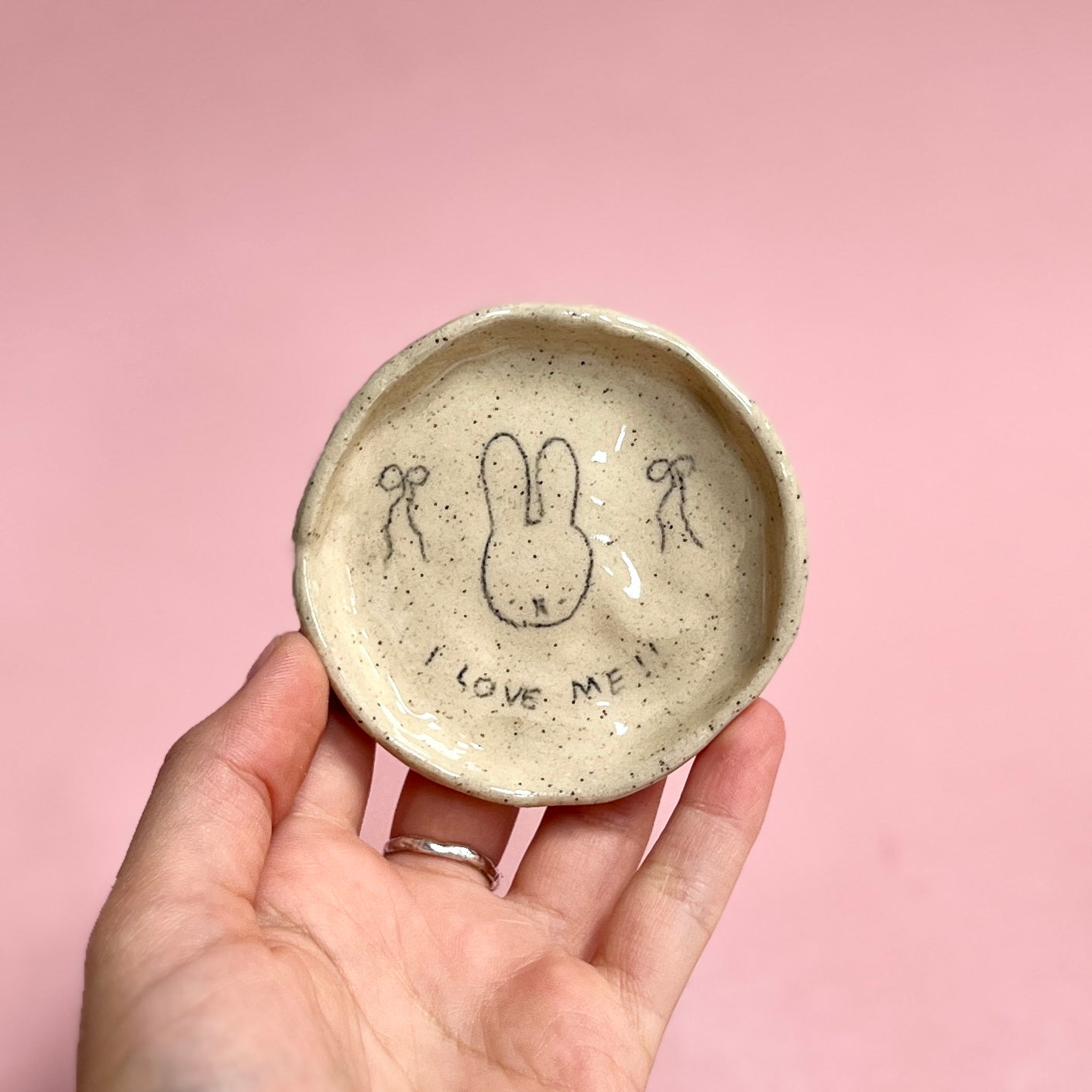 "I Love Me" Bunny Trinket Dish