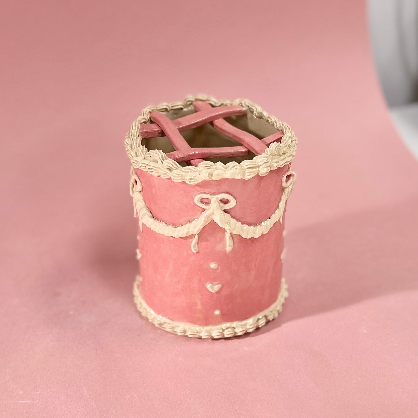 Pink Royal Icing Vase