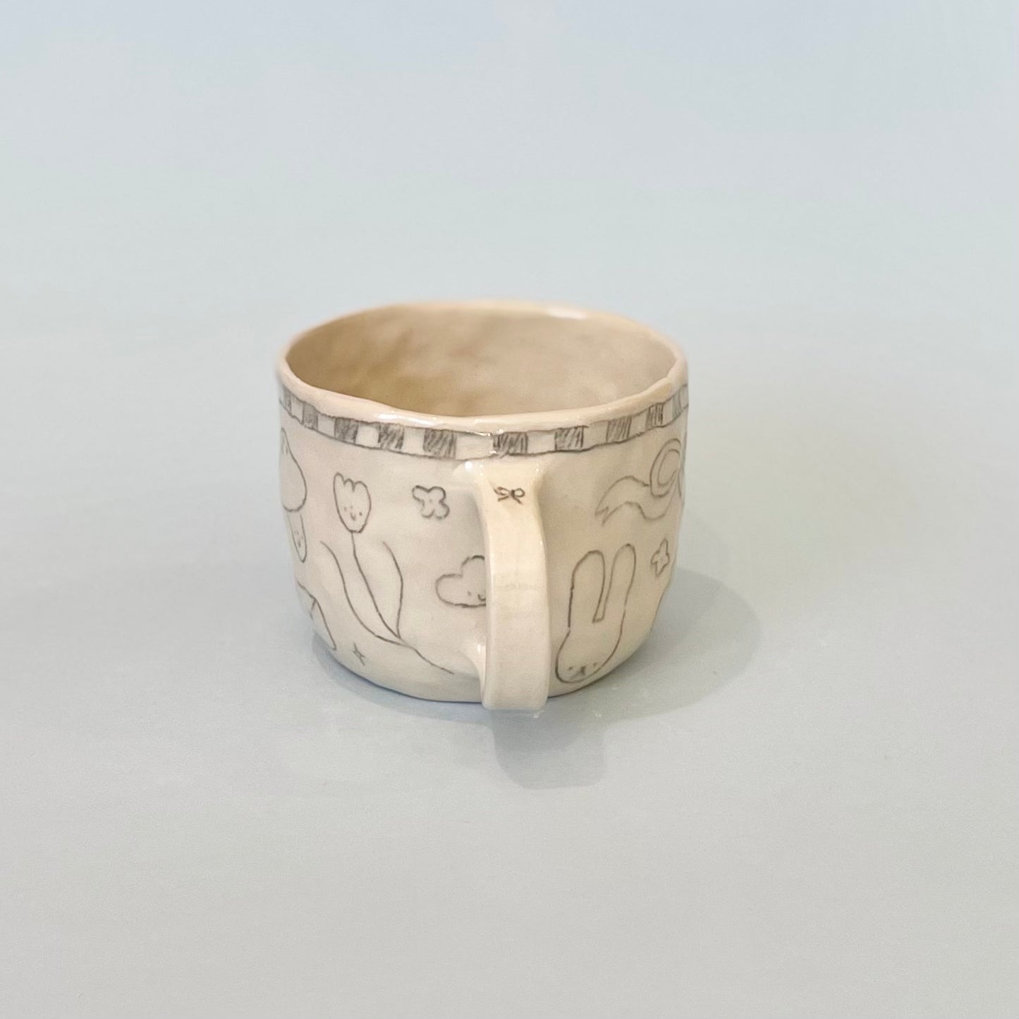 Black Checkerboard Scribble Mug 2