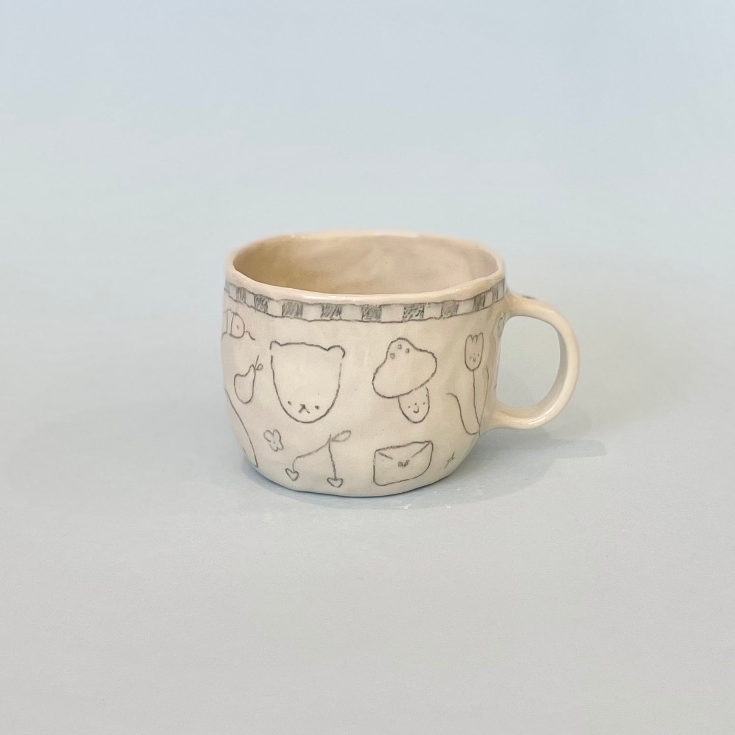 Black Checkerboard Scribble Mug 2