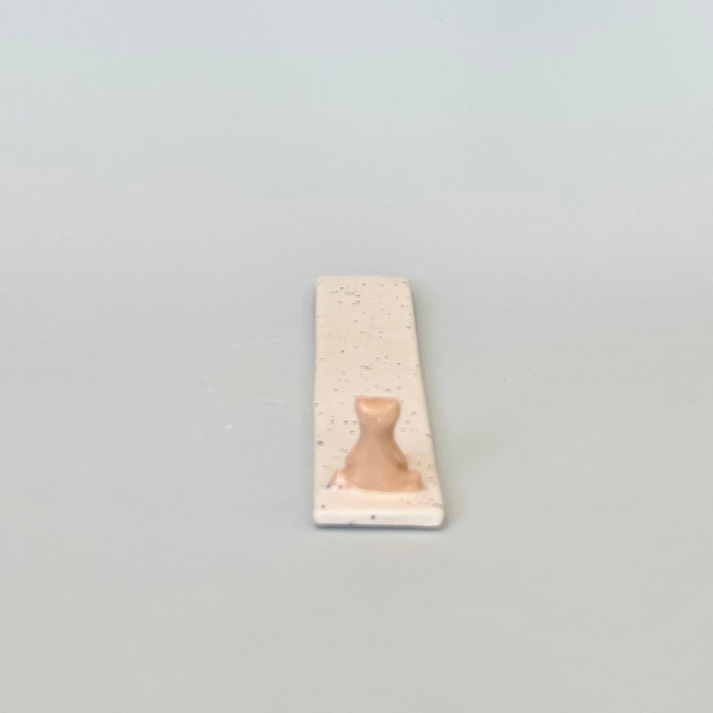 Bear Long Incense Holder White Speckle
