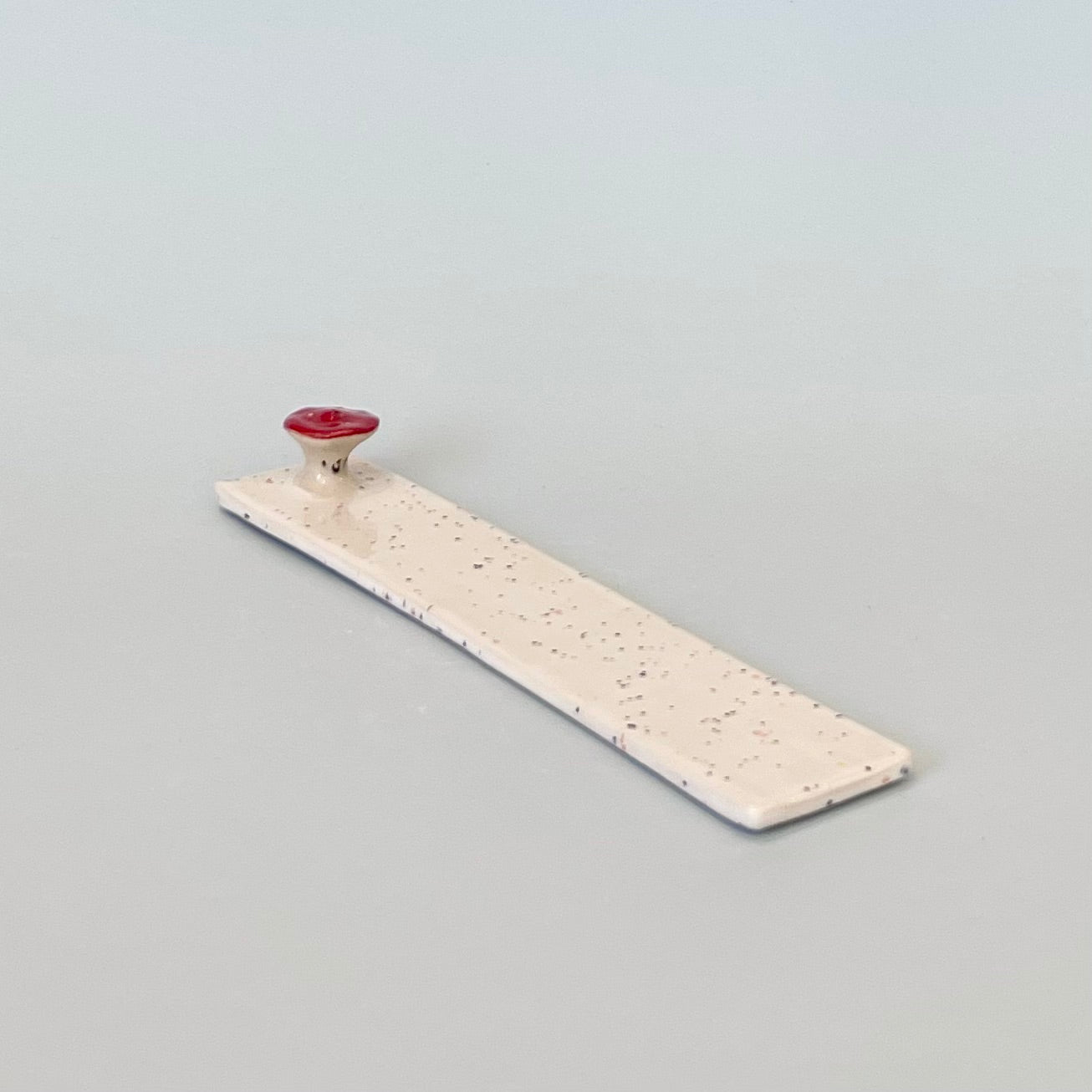 Mushroom Long Incense Holder White Speckle