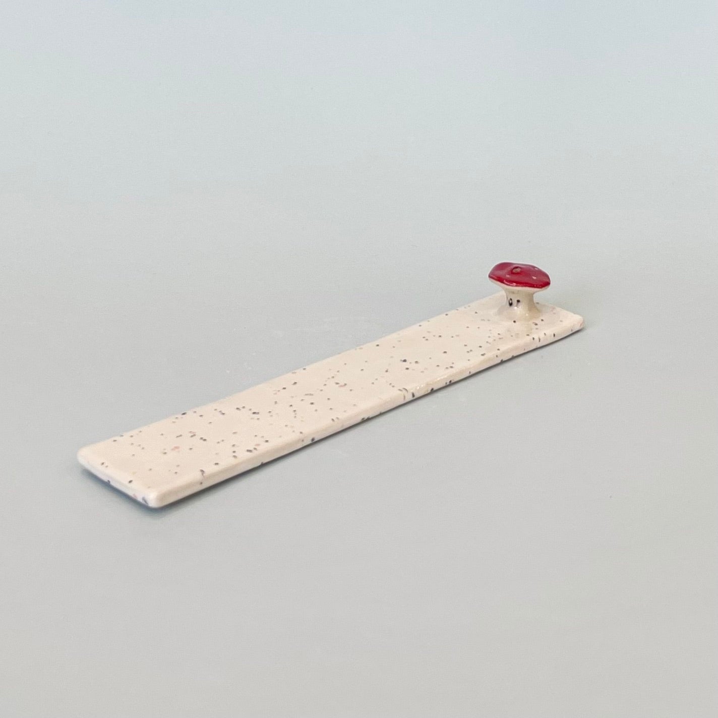 Mushroom Long Incense Holder White Speckle