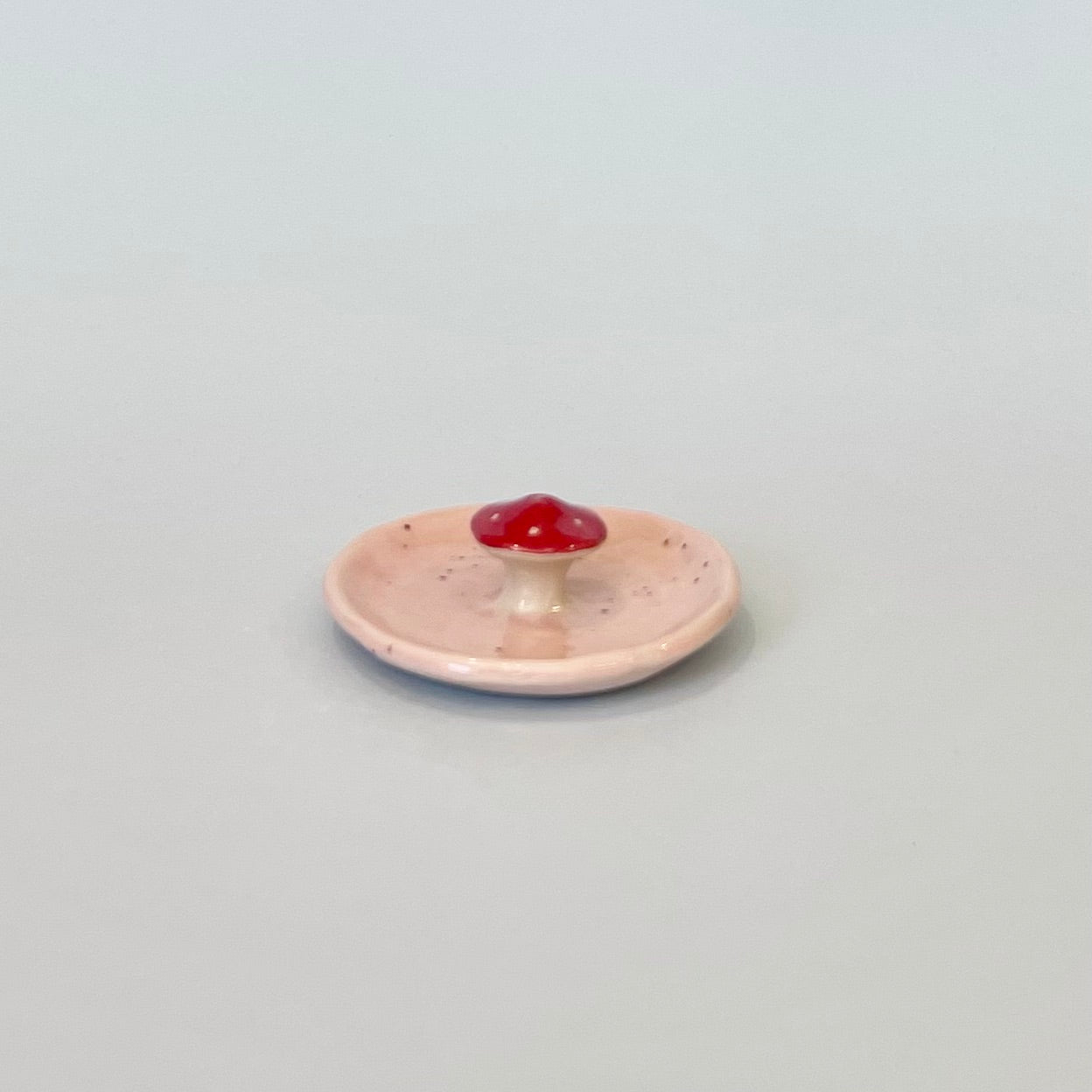 Mushroom Round Incense Holder Pink Speckle
