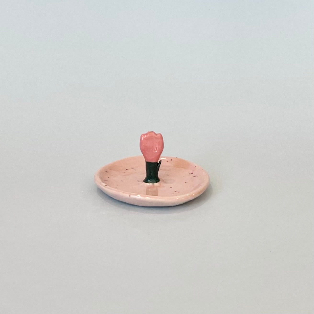 Tulip Round Incense Holder Pink Speckle