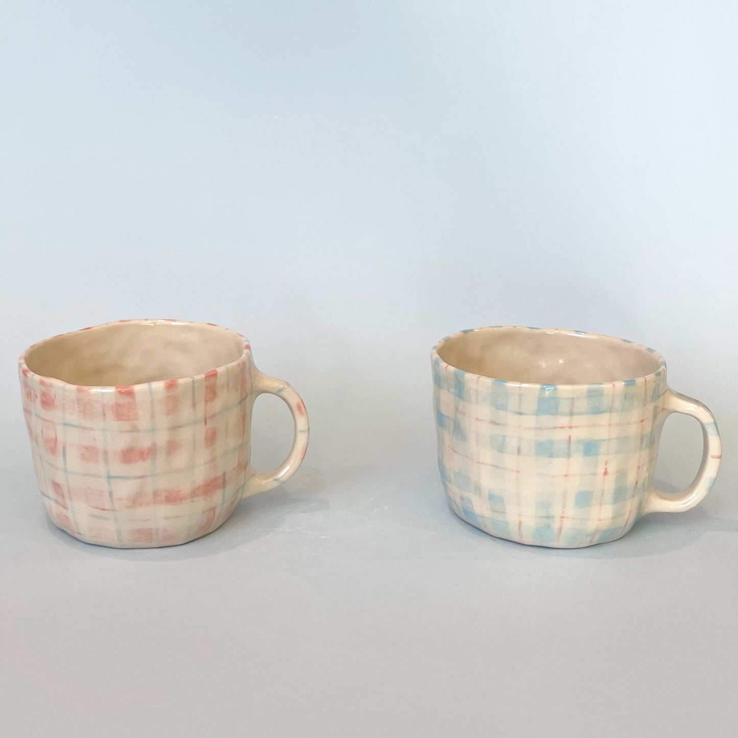 Gingham Bunny and Bear Mugs